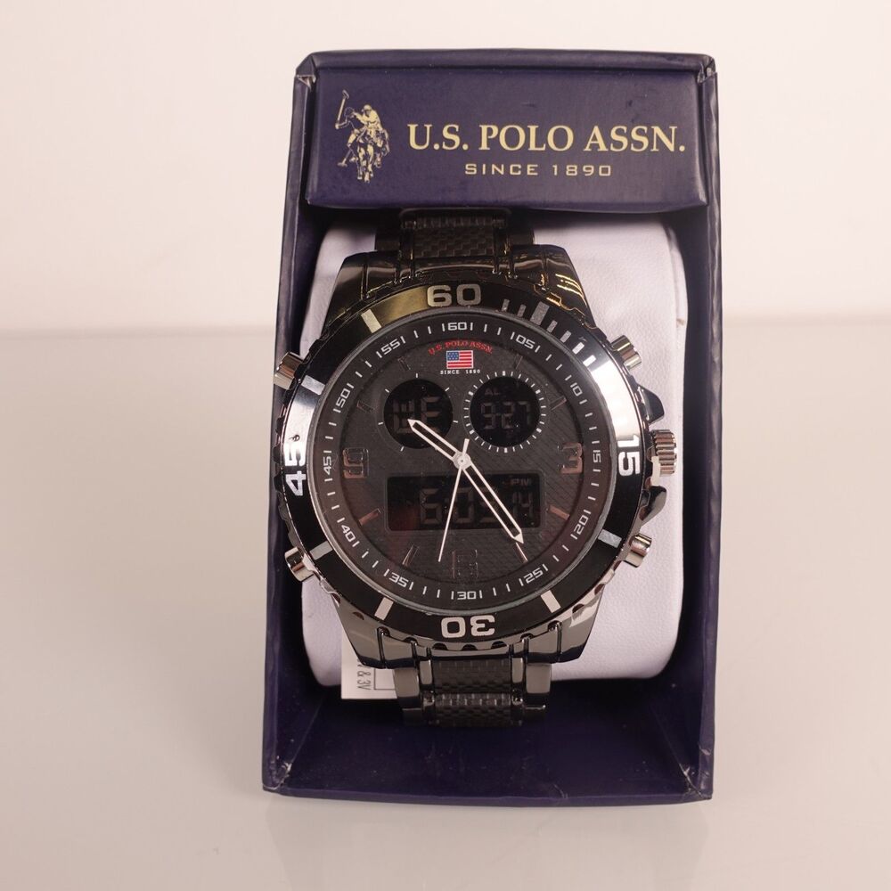 U.S. Polo Assn. Men's Watch Analog and Digital Black Silver US8866WM Bracelet